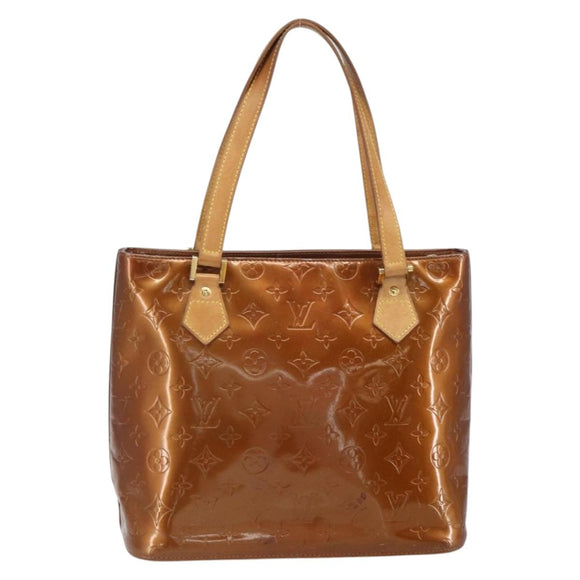 LOUIS VUITTON Monogram Vernis Houston Hand Bag Bronze M91122 LV Auth 166610