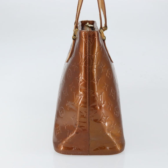 LOUIS VUITTON Monogram Vernis Houston Hand Bag Bronze M91122 LV Auth 166610
