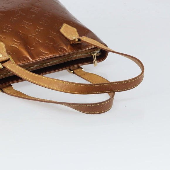 LOUIS VUITTON Monogram Vernis Houston Hand Bag Bronze M91122 LV Auth 166610
