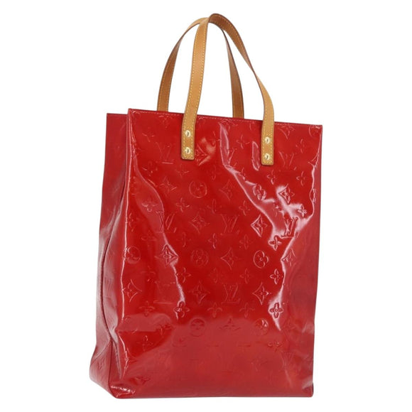 LOUIS VUITTON Monogram Vernis Reade MM Hand Bag Red Rouge M91086 LV Auth 166613