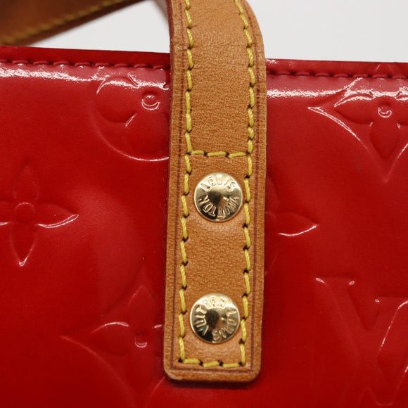 LOUIS VUITTON Monogram Vernis Reade MM Hand Bag Red Rouge M91086 LV Auth 166613