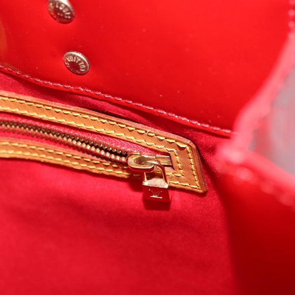 LOUIS VUITTON Monogram Vernis Reade MM Hand Bag Red Rouge M91086 LV Auth 166613