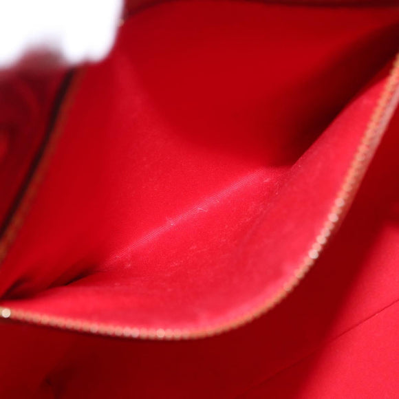 LOUIS VUITTON Monogram Vernis Reade MM Hand Bag Red Rouge M91086 LV Auth 166613
