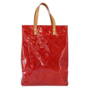 LOUIS VUITTON Monogram Vernis Reade MM Hand Bag Red Rouge M91086 LV Auth 166613-13
