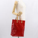 LOUIS VUITTON Monogram Vernis Reade MM Hand Bag Red Rouge M91086 LV Auth 166613-22