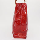 LOUIS VUITTON Monogram Vernis Reade MM Hand Bag Red Rouge M91086 LV Auth 166613-4
