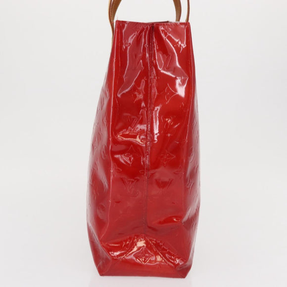 LOUIS VUITTON Monogram Vernis Reade MM Hand Bag Red Rouge M91086 LV Auth 166613