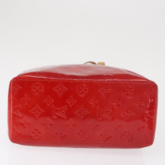 LOUIS VUITTON Monogram Vernis Reade MM Hand Bag Red Rouge M91086 LV Auth 166613