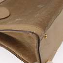 GUCCI Bamboo Hand Bag Suede Beige Gold 002 1186 0260 Auth 166618-12