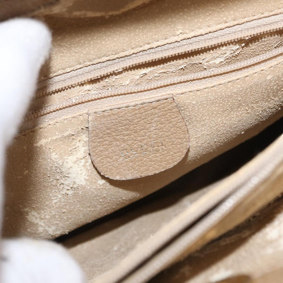 GUCCI Bamboo Hand Bag Suede Beige Gold 002 1186 0260 Auth 166618