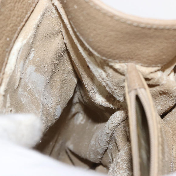 GUCCI Bamboo Hand Bag Suede Beige Gold 002 1186 0260 Auth 166618