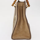 GUCCI Bamboo Hand Bag Suede Beige Gold 002 1186 0260 Auth 166618-4