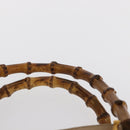 GUCCI Bamboo Hand Bag Suede Beige Gold 002 1186 0260 Auth 166618-8