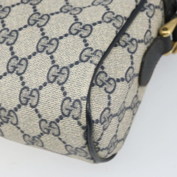 GUCCI GG Supreme Sherry Line Bag PVC Navy Gold Red 001 4071 5 Auth 166620