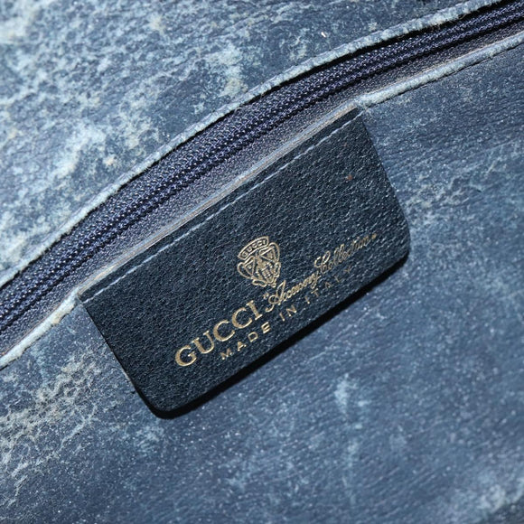 GUCCI GG Supreme Sherry Line Bag PVC Navy Gold Red 001 4071 5 Auth 166620