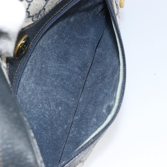 GUCCI GG Supreme Sherry Line Bag PVC Navy Gold Red 001 4071 5 Auth 166620