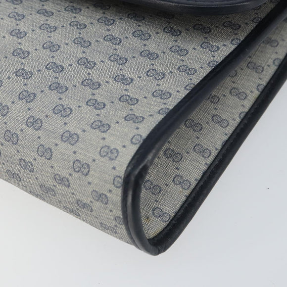 GUCCI Micro GG Supreme Shoulder Bag PVC Navy Gold 004 58 0264 Auth 166623