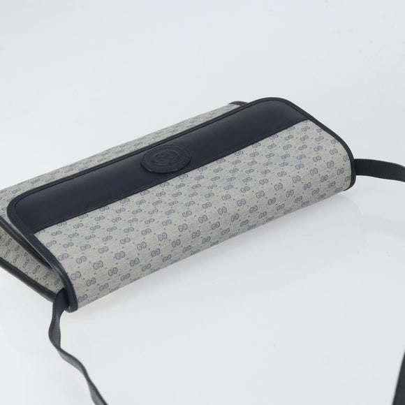 GUCCI Micro GG Supreme Shoulder Bag PVC Navy Gold 004 58 0264 Auth 166623