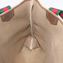 GUCCI GG Supreme Web Sherry Line Bag PVC Beige Gold Red 002 904 0222 Auth 166624-17