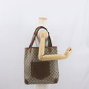 GUCCI GG Supreme Web Sherry Line Bag PVC Beige Gold Red 002 904 0222 Auth 166624-21
