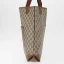 GUCCI GG Supreme Web Sherry Line Bag PVC Beige Gold Red 002 904 0222 Auth 166624-4