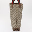 GUCCI GG Supreme Web Sherry Line Bag PVC Beige Gold Red 002 904 0222 Auth 166624-5