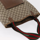 GUCCI GG Supreme Web Sherry Line Bag PVC Beige Gold Red 002 904 0222 Auth 166624-6