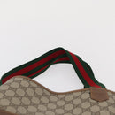 GUCCI GG Supreme Web Sherry Line Bag PVC Beige Gold Red 002 904 0222 Auth 166624-8