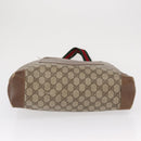 GUCCI GG Supreme Web Sherry Line Bag PVC Beige Gold Red 002 904 0222 Auth 166624-9