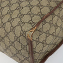 GUCCI GG Supreme Web Sherry Line Tote Bag PVC Beige Gold Red 211135 Auth 166626-9