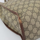 GUCCI GG Supreme Web Sherry Line Tote Bag PVC Beige Goud Rood 211135 Auth 166626-14