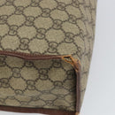 GUCCI GG Supreme Web Sherry Line Tote Bag PVC Beige Gold Red 211135 Auth 166626-15