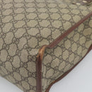 GUCCI GG Supreme Web Sherry Line Tote Bag PVC Beige Goud Rood 211135 Auth 166626-15