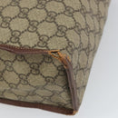 GUCCI GG Supreme Web Sherry Line Tote Bag PVC Beige Gold Red 211135 Auth 166626-16