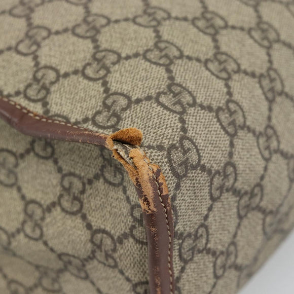 GUCCI GG Supreme Web Sherry Line Tote Bag PVC Beige Goud Rood 211135 Auth 166626
