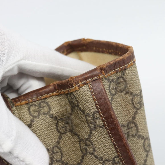GUCCI GG Supreme Web Sherry Line Tote Bag PVC Beige Goud Rood 211135 Auth 166626