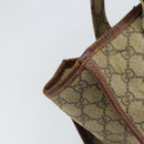 GUCCI GG Supreme Web Sherry Line Tote Bag PVC Beige Gold Red 211135 Auth 166626-10