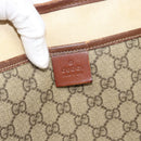 GUCCI GG Supreme Web Sherry Line Tote Bag PVC Beige Goud Rood 211135 Auth 166626-11