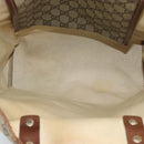 GUCCI GG Supreme Web Sherry Line Tote Bag PVC Beige Goud Rood 211135 Auth 166626-19