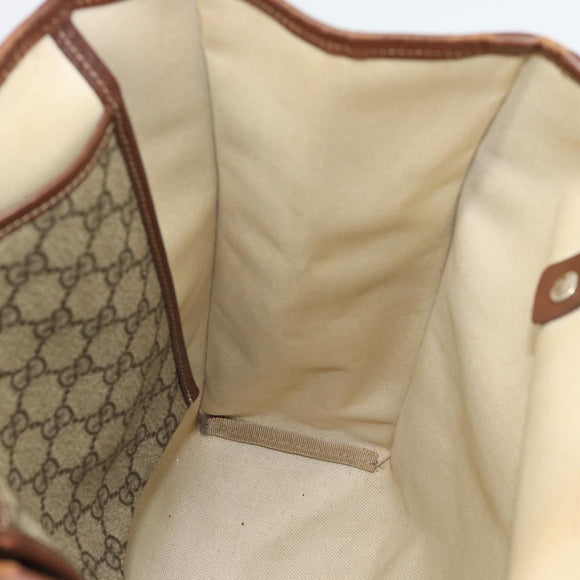 GUCCI GG Supreme Web Sherry Line Tote Bag PVC Beige Goud Rood 211135 Auth 166626