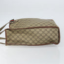 GUCCI GG Supreme Web Sherry Line Tote Bag PVC Beige Gold Red 211135 Auth 166626-4