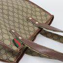 GUCCI GG Supreme Web Sherry Line Tote Bag PVC Beige Goud Rood 211135 Auth 166626-6