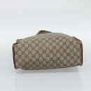 GUCCI GG Supreme Web Sherry Line Tote Bag PVC Beige Goud Rood 211135 Auth 166626-5