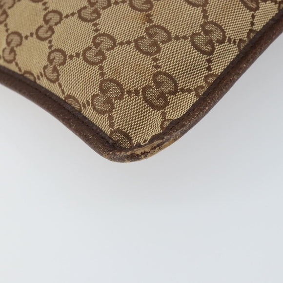 GUCCI GG Canvas Shoulder Bag Beige Silver 27639 Auth 166628