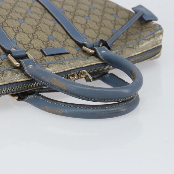 GUCCI GG Supreme Business Bag PVC Beige Gold 208463 Auth 166629