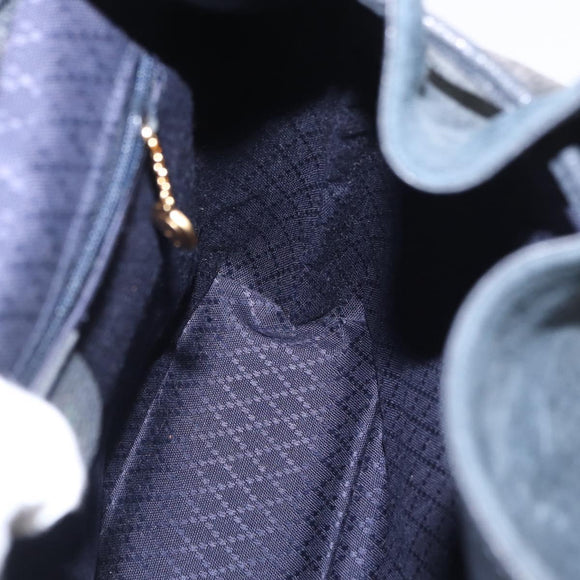 GUCCI Bamboo Backpack Suede Navy Gold 003 2058 0016 Auth 166631