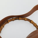 GUCCI Bamboo Hand Bag Leather 2way Brown Gold 001 1577 2615 Auth 166632-9
