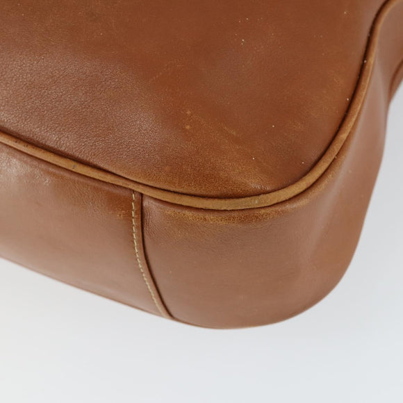 GUCCI Bamboo Hand Bag Leather 2way Brown Gold 001 1577 2615 Auth 166632