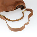 GUCCI Bamboo Hand Bag Leather 2way Brown Gold 001 1577 2615 Auth 166632-7