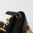 GUCCI Bamboo Hand Bag Leather 2way Black Gold 002 3754 0508 Auth 166633-16